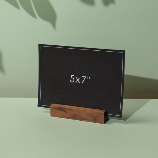 Rectangle Wooden Stand - Small Wood Walnut or Maple Holder for Paper Photo Table Desk Display Business Sale Signs Signage Trade Show Retail