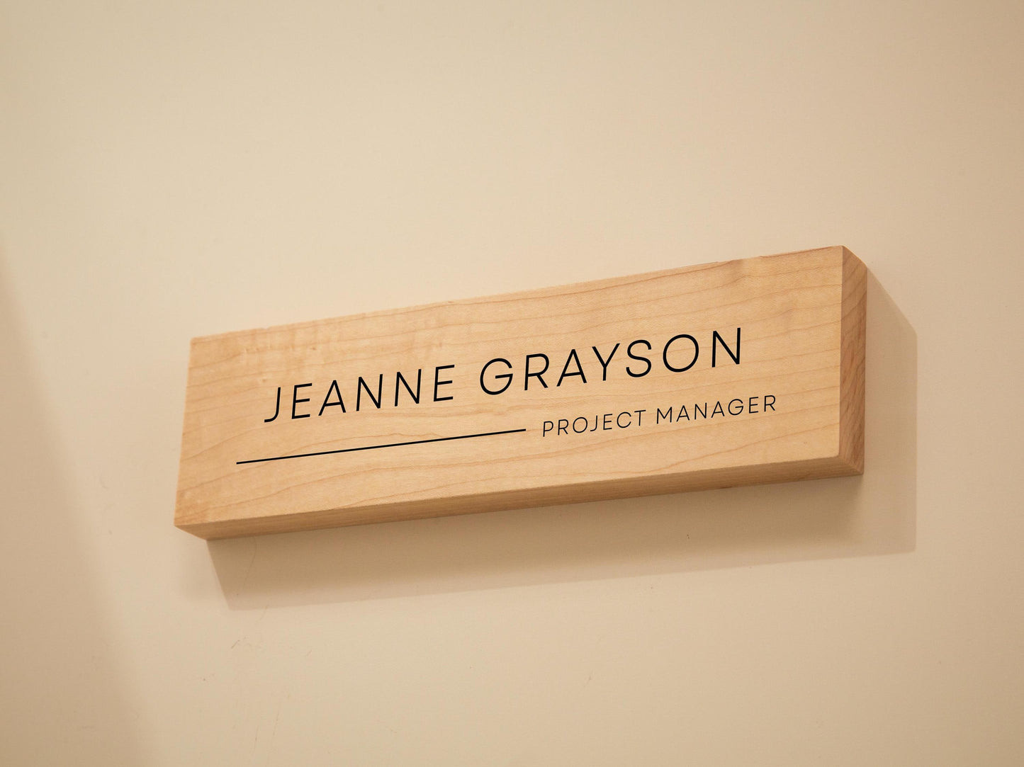 Stick On Wood Wall Name Plate (D4)- Personalized Door Office Sign New Job Room Label CEO Boss Staff Teacher Corporate Promotion Gift