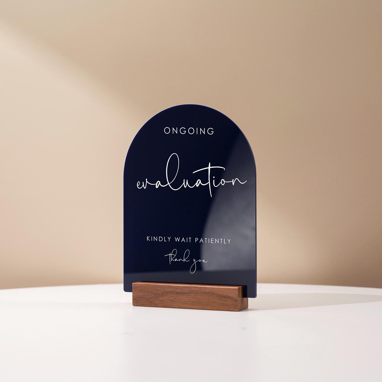 Arch Acrylic Sign w/ Base (D11) - In Session Meeting Display, Custom Signage for Business Clinic Office Retail Shops Trade Craft Show