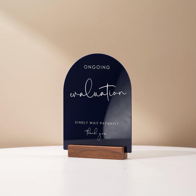 Arch Acrylic Sign w/ Base (D11) - In Session Meeting Display, Custom Signage for Business Clinic Office Retail Shops Trade Craft Show 6x7.5"