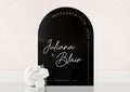 Personalized Arched Acrylic Wedding Welcome Sign (Design 3) - Baby Pink Welcome To Our Wedding Venue Entrance Display with Bride Groom Name
