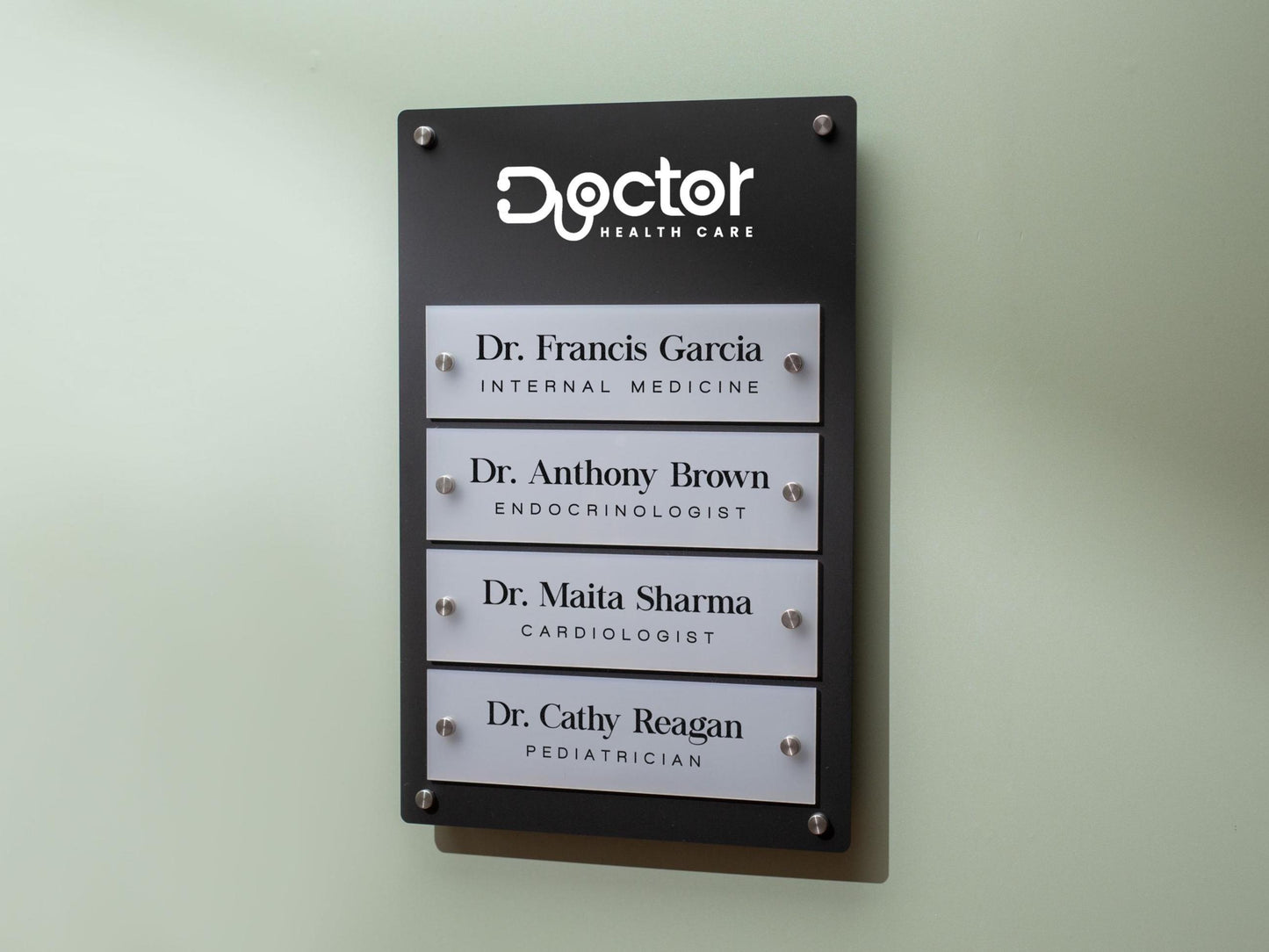 Wall Directory (Standard) - Customizable Large Office Wall Door Building Mounted Business Logo Sign, Job Title Room Signage, Made to Order