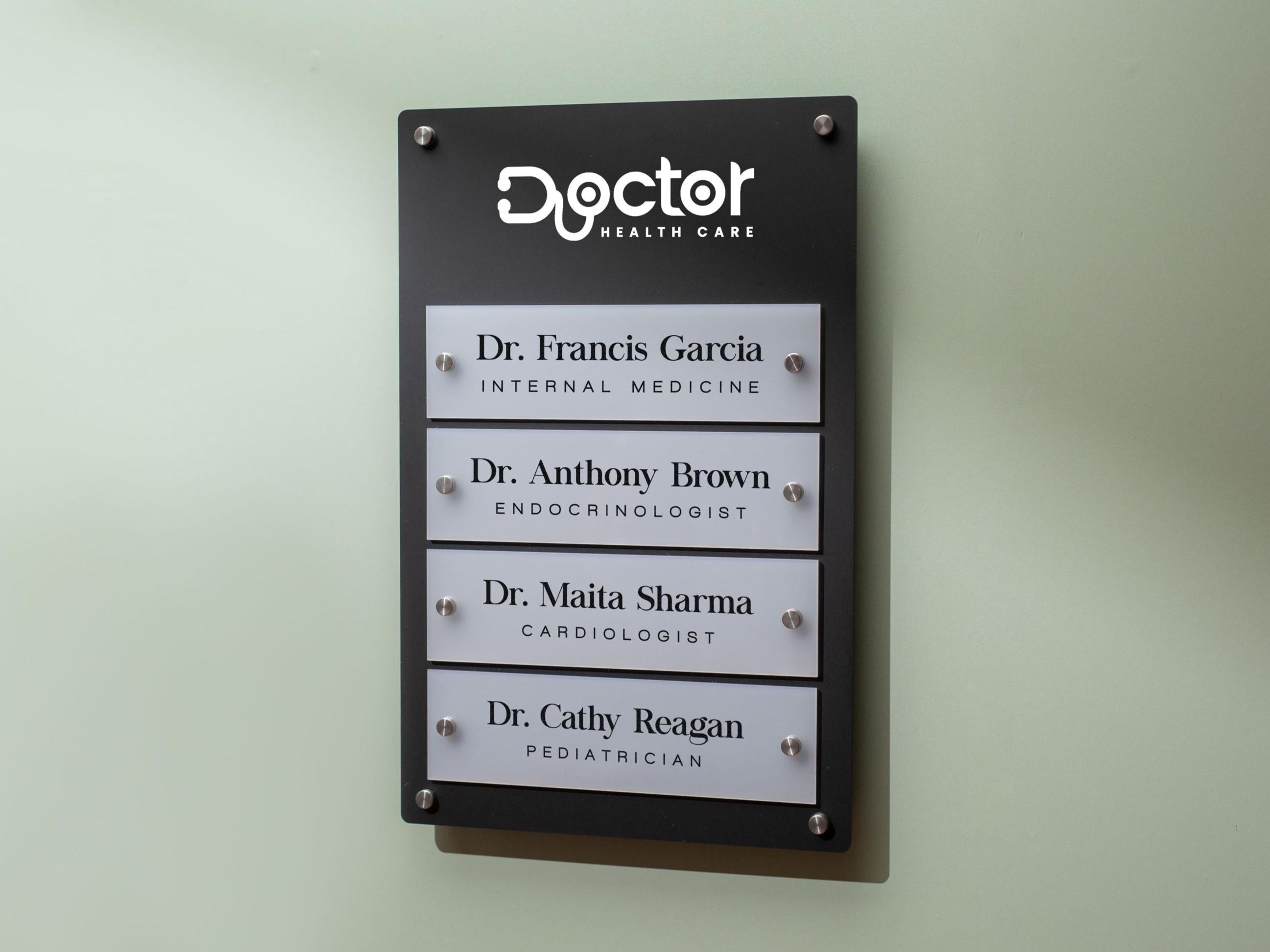 Wall Directory (Standard) - Customizable Large Office Wall Door Building Mounted Business Logo Sign, Job Title Room Signage, Made to Order