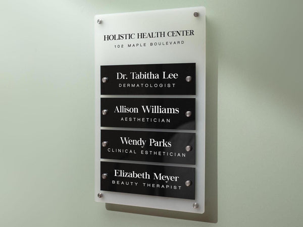 Wall Directory (Standard) - Customizable Large Office Wall Door Building Mounted Business Logo Sign, Job Title Room Signage, Made to Order