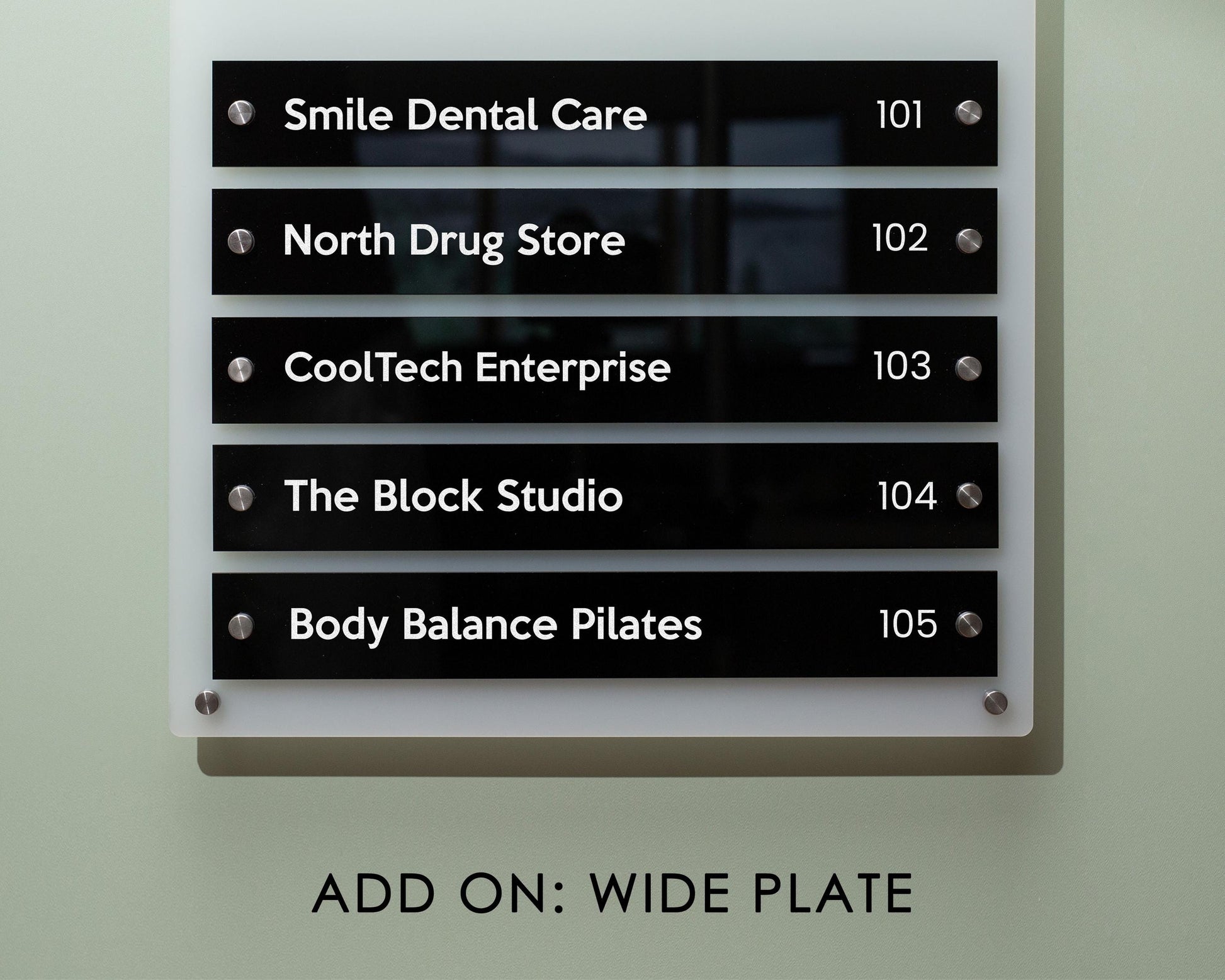 Add On: Replacement Plate for Wall Directory (Wide Size)