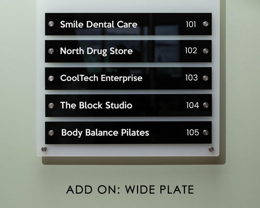 Add On: Replacement Plate for Wall Directory (Wide Size)