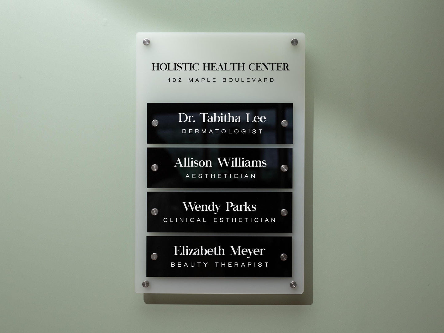Wall Directory (Standard) - Customizable Large Office Wall Door Building Mounted Business Logo Sign, Job Title Room Signage, Made to Order