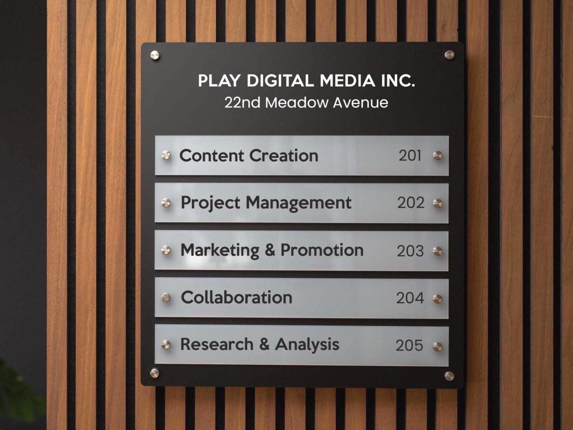 Wall Directory (Wide) - Customizable Large Office Wall Door Building Mounted Business Logo Sign, Job Title Room Signage, Made to Order