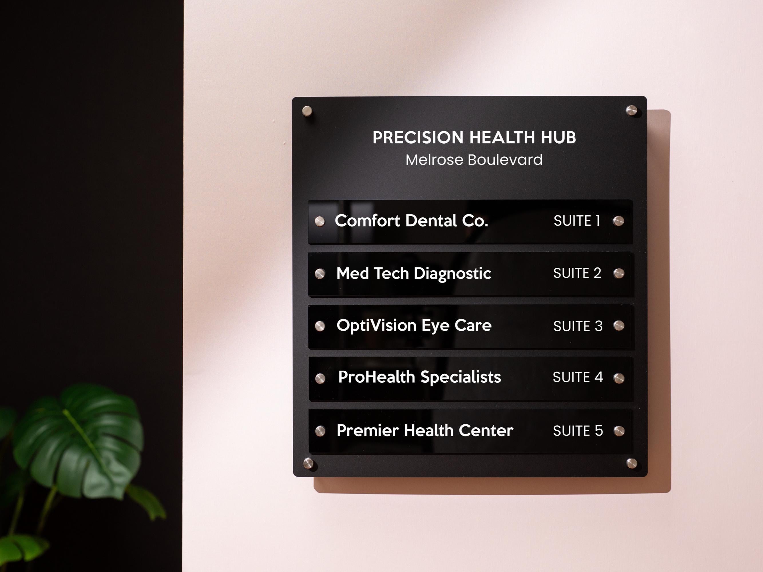 Wall Directory (Wide) - Customizable Large Office Wall Door Building Mounted Business Logo Sign, Job Title Room Signage, Made to Order