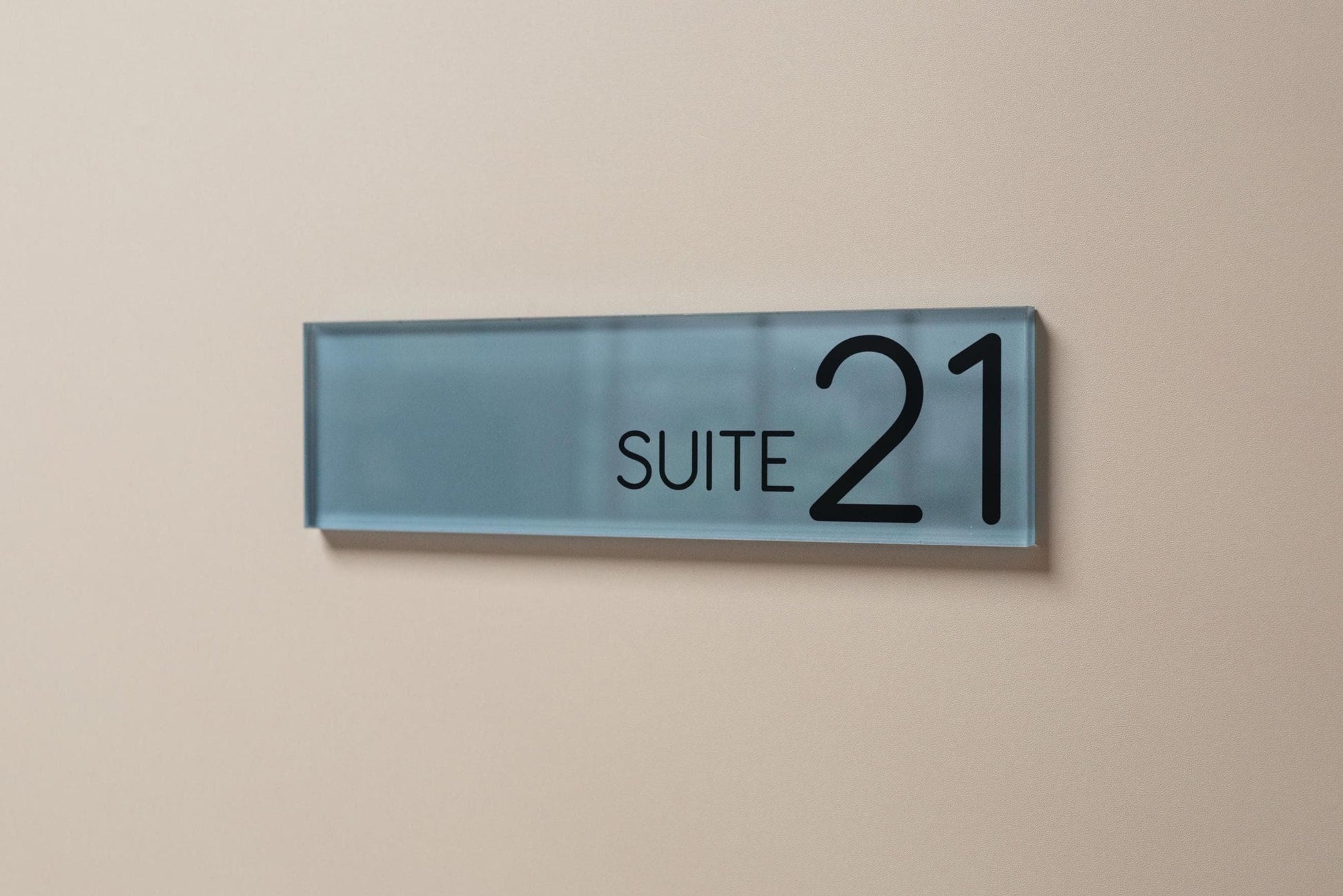 Pastel Acrylic Wall Plate Sign (D2) - Personalized StickOn Door Office Salon Business Small Shop Work Rental Room Suite Floor Number Display