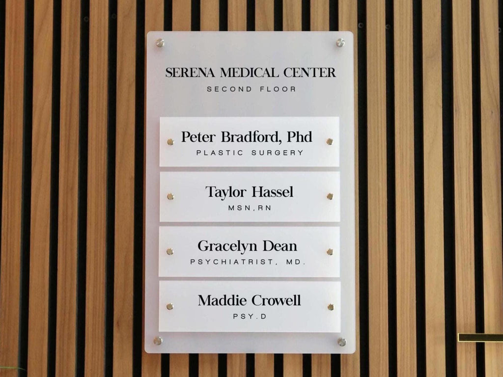 Wall Directory (Standard) - Customizable Large Office Wall Door Building Mounted Business Logo Sign, Job Title Room Signage, Made to Order