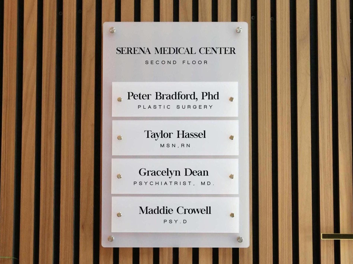 Wall Directory (Standard) - Customizable Large Office Wall Door Building Mounted Business Logo Sign, Job Title Room Signage, Made to Order