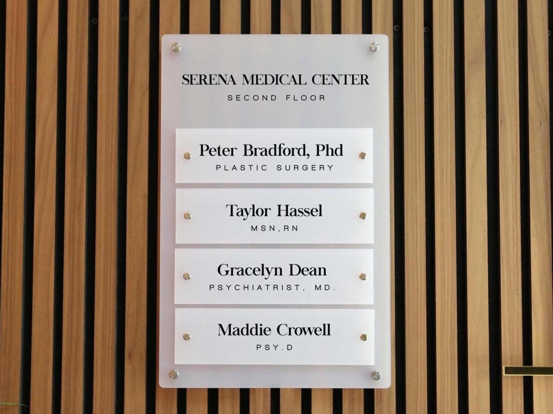 Wall Directory (Standard) - Customizable Large Office Wall Door Building Mounted Business Logo Sign, Job Title Room Signage, Made to Order