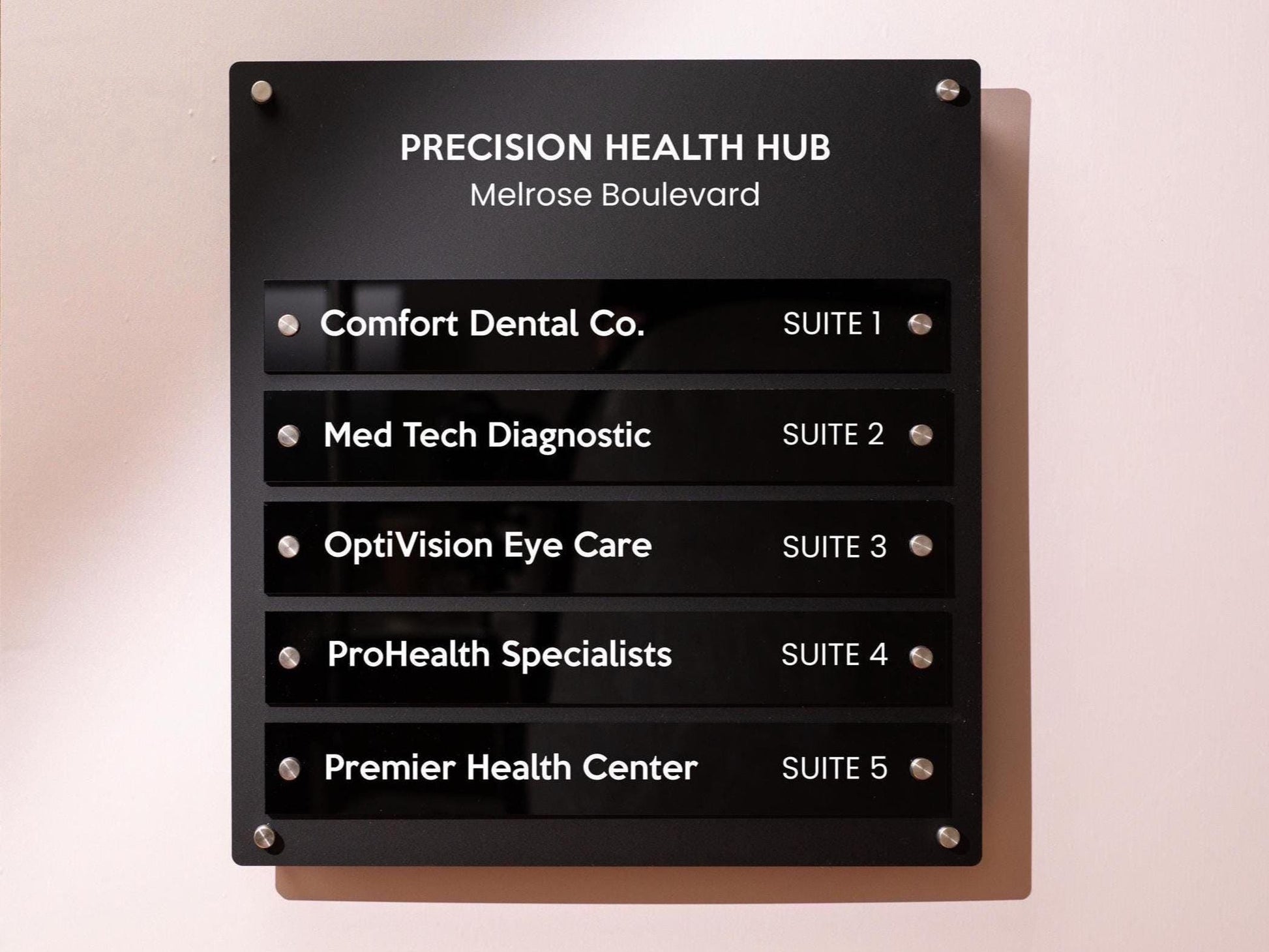 Wall Directory (Wide) - Customizable Large Office Wall Door Building Mounted Business Logo Sign, Job Title Room Signage, Made to Order