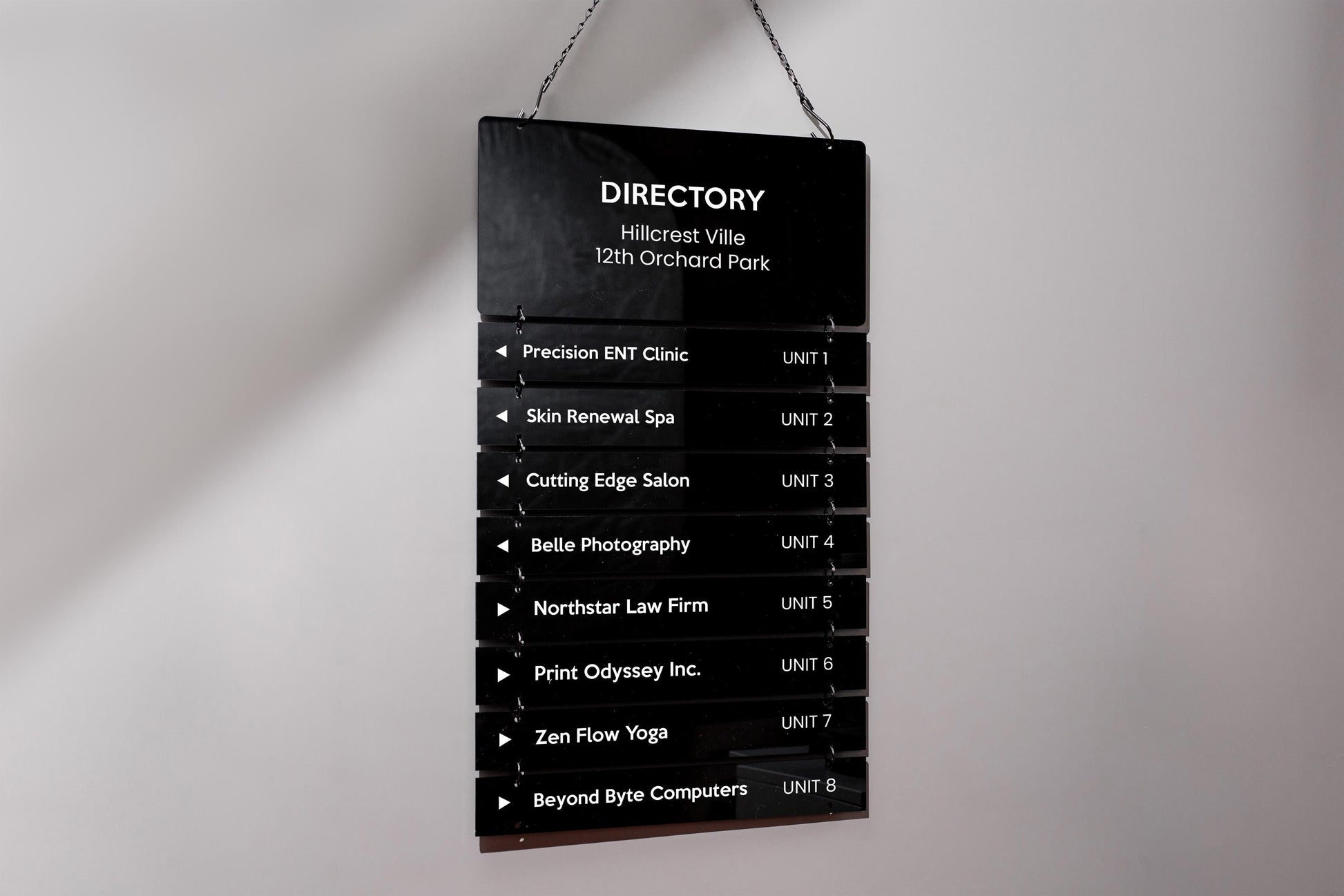 Interchangable Hanging Directory Sign - Customizable Office Wall Door Building Business Retail Shop Display Job Title Room Made to Order