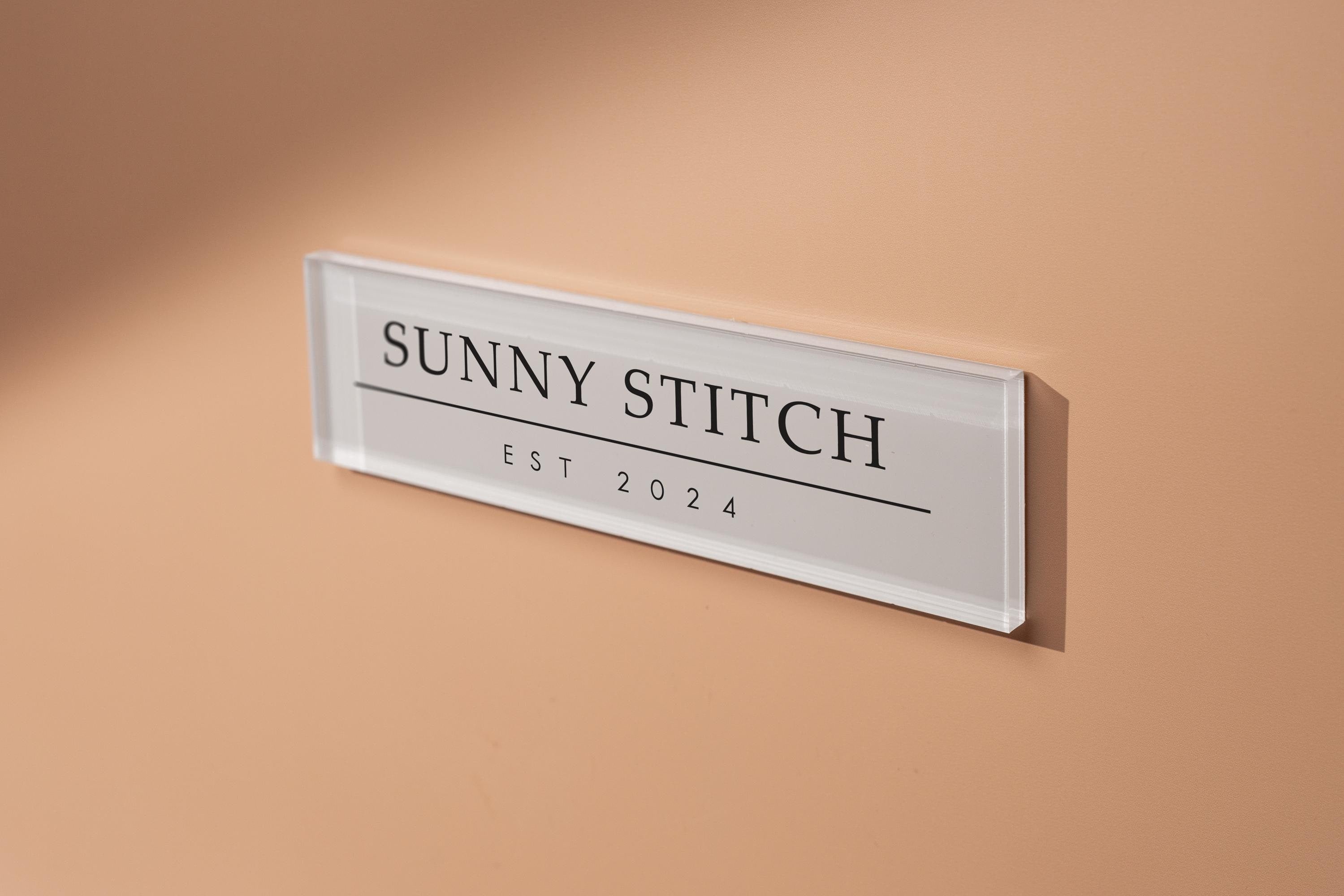 Pastel Acrylic Wall Plate Sign (D1) - Personalized Stick On Door Office Salon Lash Nails Small Business Shop Signage Work Rental Room Number