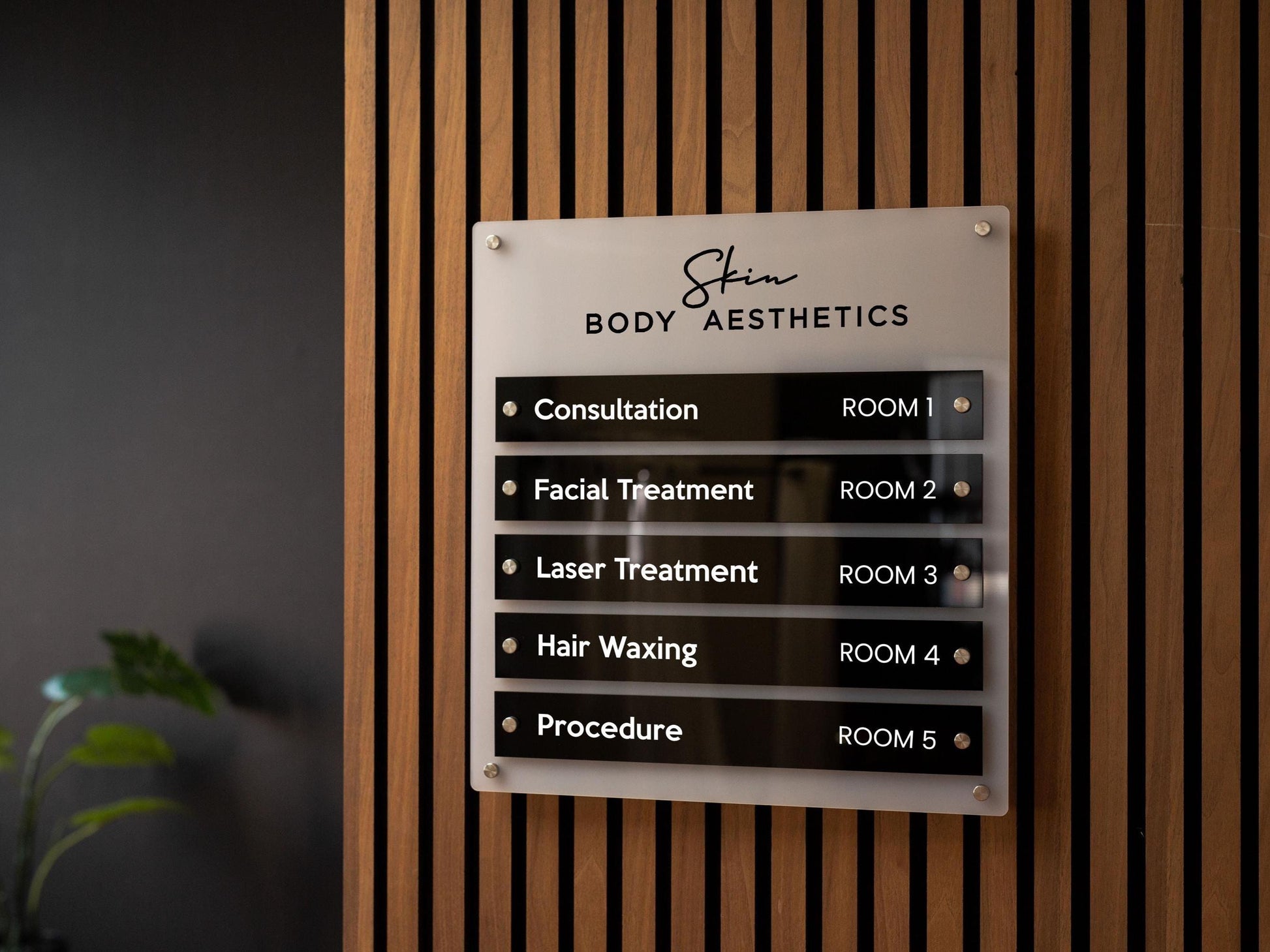 Wall Directory (Wide) - Customizable Large Office Wall Door Building Mounted Business Logo Sign, Job Title Room Signage, Made to Order