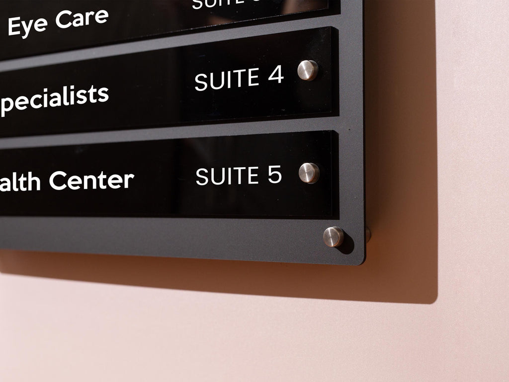Wall Directory (Wide) - Customizable Large Office Wall Door Building Mounted Business Logo Sign, Job Title Room Signage, Made to Order