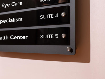 Wall Directory (Wide) - Customizable Large Office Wall Door Building Mounted Business Logo Sign, Job Title Room Signage, Made to Order