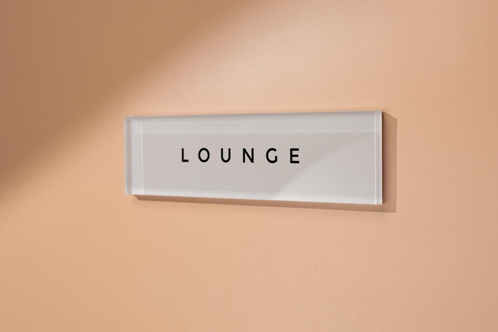 Pastel Acrylic Wall Plate Sign (D4) - Personalized Stick On Door Office Salon Lash Nails Small Business Shop Signage Work Rental Room Number