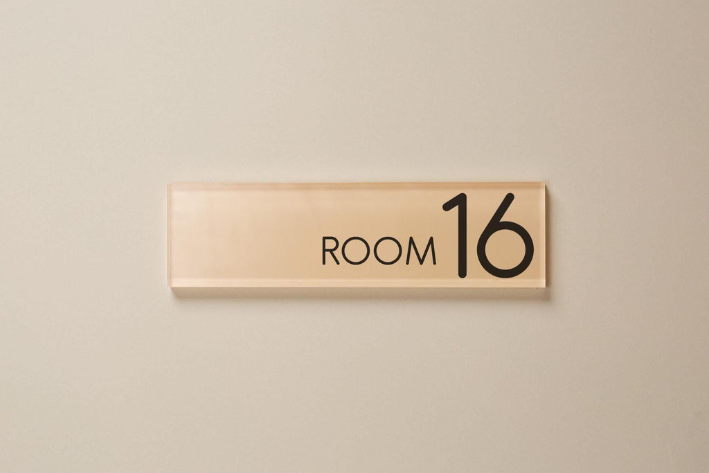 Pastel Acrylic Wall Plate Sign (D2) - Personalized StickOn Door Office Salon Business Small Shop Work Rental Room Suite Floor Number Display