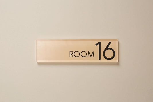 Pastel Acrylic Wall Plate Sign (D2) - Personalized StickOn Door Office Salon Business Small Shop Work Rental Room Suite Floor Number Display