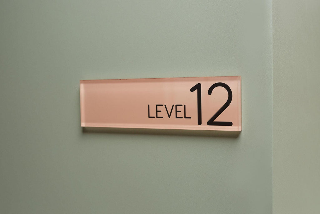Pastel Acrylic Wall Plate Sign (D2) - Personalized StickOn Door Office Salon Business Small Shop Work Rental Room Suite Floor Number Display