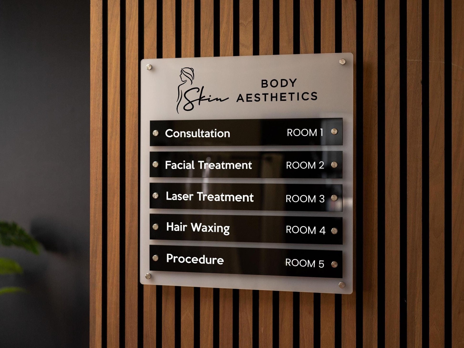 Wall Directory (Wide) - Customizable Large Office Wall Door Building Mounted Business Logo Sign, Job Title Room Signage, Made to Order