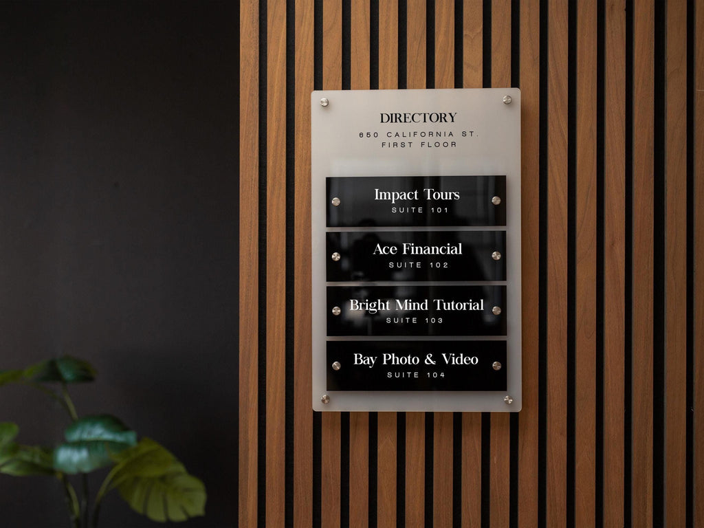 Wall Directory (Standard) - Customizable Large Office Wall Door Building Mounted Business Logo Sign, Job Title Room Signage, Made to Order