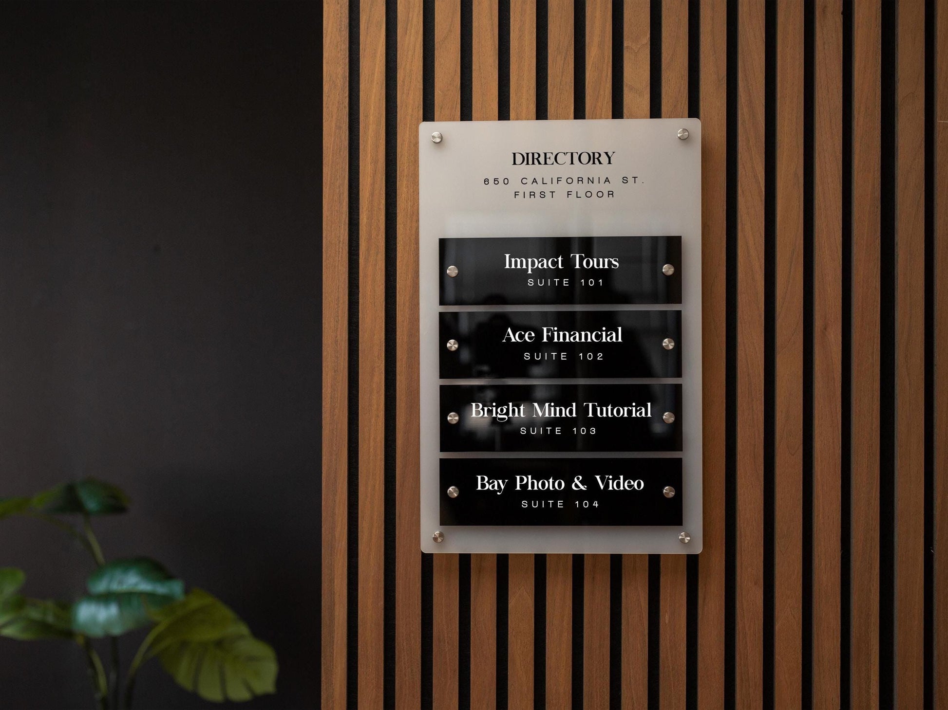 Wall Directory (Standard) - Customizable Large Office Wall Door Building Mounted Business Logo Sign, Job Title Room Signage, Made to Order