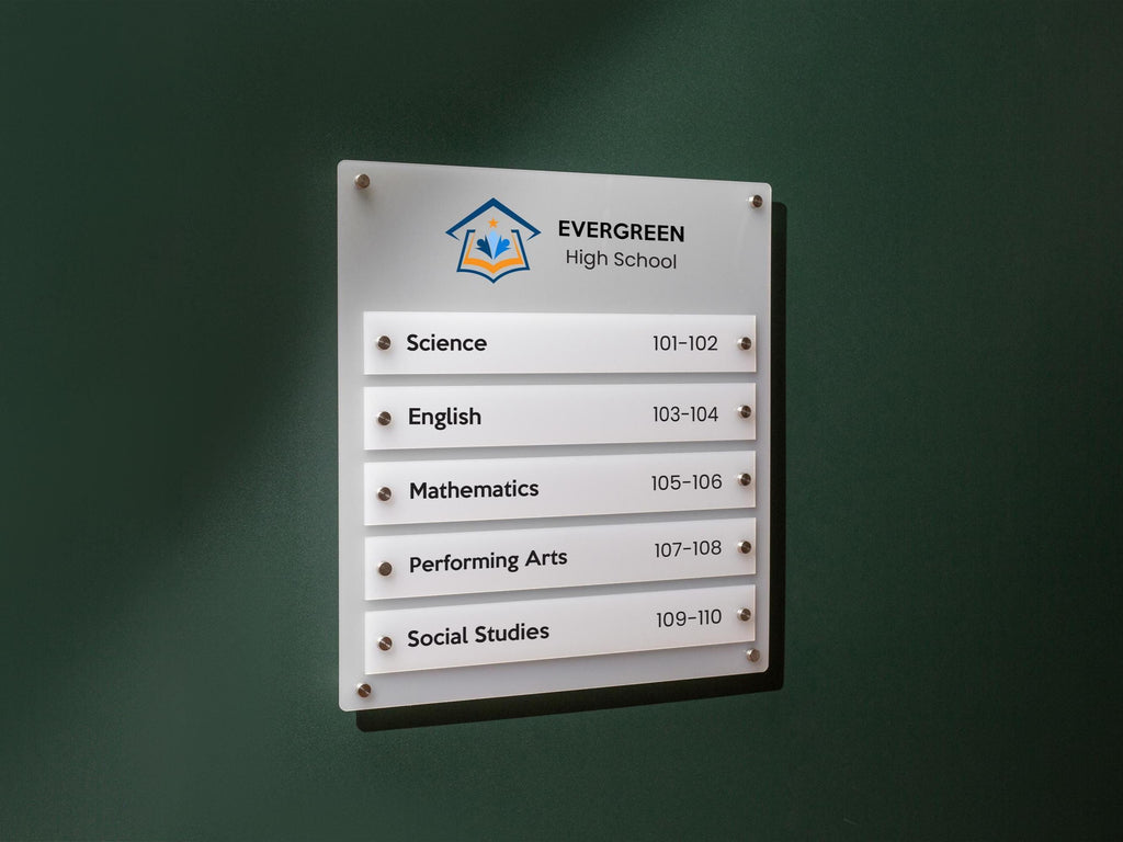 Wall Directory (Wide) - Customizable Large Office Wall Door Building Mounted Business Logo Sign, Job Title Room Signage, Made to Order