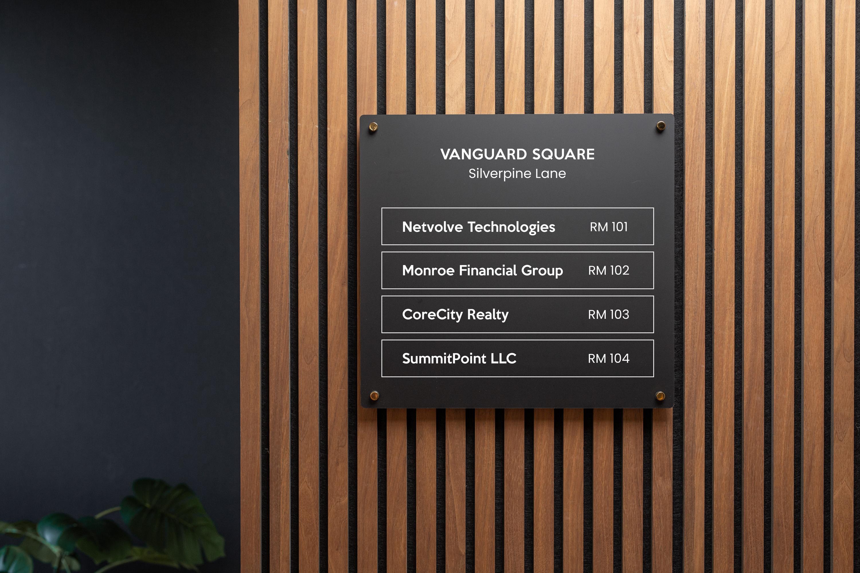 Full Panel Wall Directory (Wide) - Customizable Large Office Wall Door Building Mounted Business Logo Sign, Job Title Room Signage