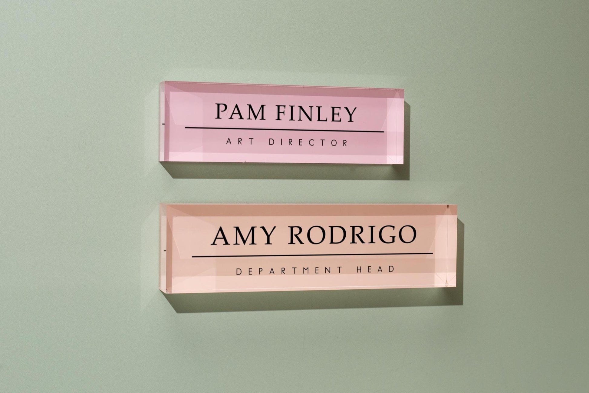 Pastel Acrylic Wall Name Block (D1) - Room Sign Name Work Title CEO Job Office Decor Promotion Coworker Staff Gifts, Stick on Wall Signage