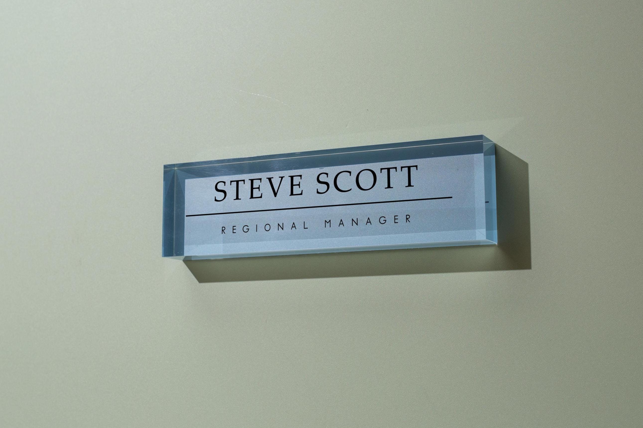 Pastel Acrylic Wall Name Block (D1) - Room Sign Name Work Title CEO Job Office Decor Promotion Coworker Staff Gifts, Stick on Wall Signage