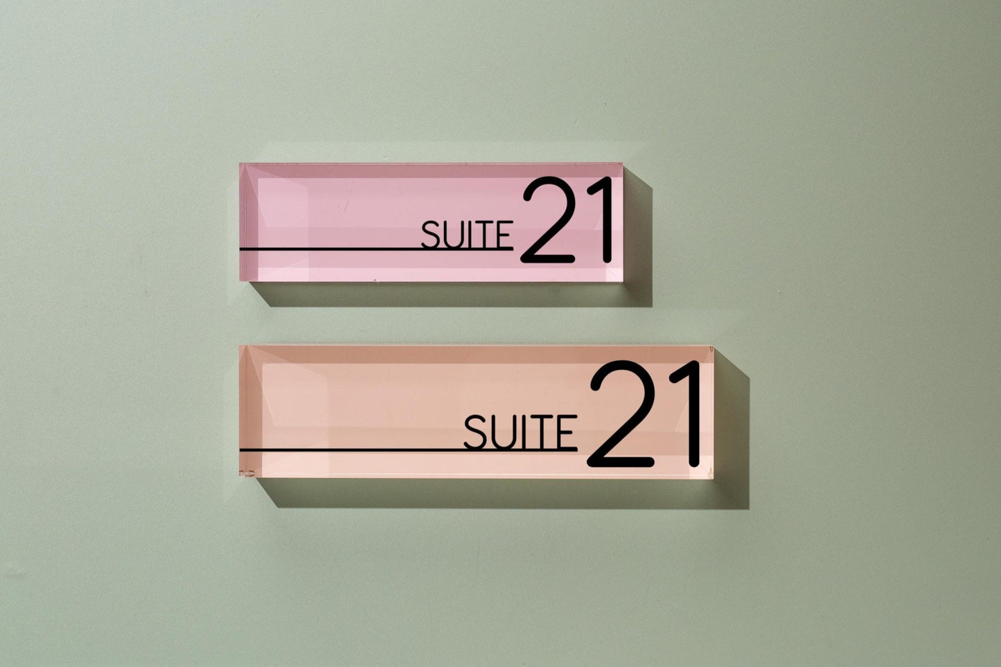 Pastel Acrylic Wall Name Block (D2) - Room Sign Name Work Title CEO Job Office Decor Promotion Coworker Staff Gifts, Stick on Wall Signage