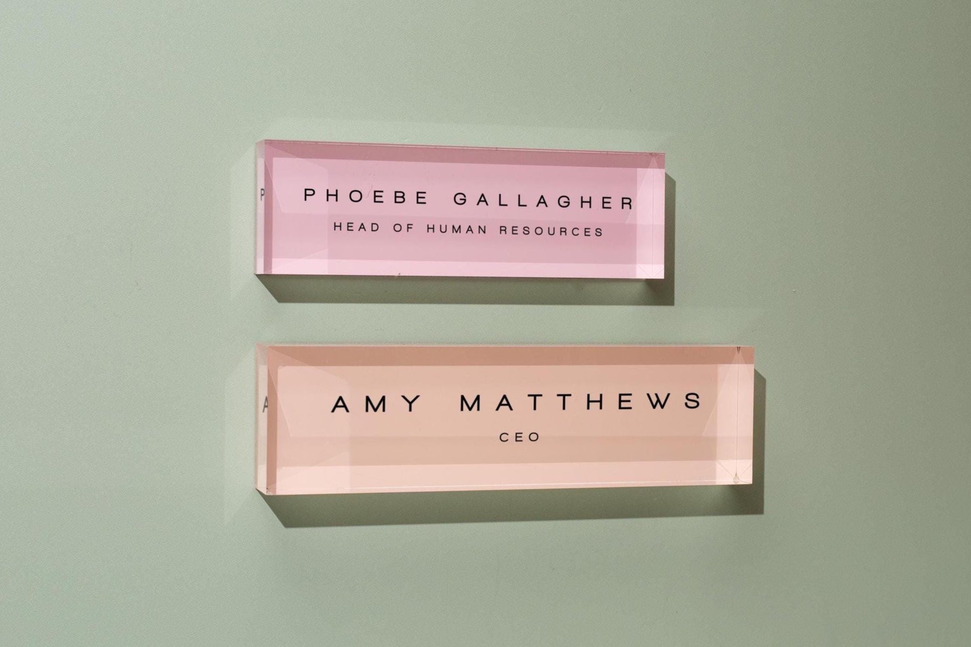 Pastel Acrylic Wall Name Block (D3) - Room Sign Name Work Title CEO Job Office Decor Promotion Coworker Staff Gifts, Stick on Wall Signage