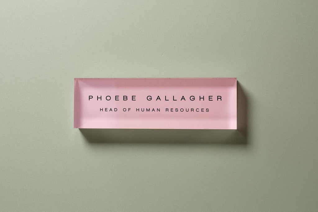 Pastel Acrylic Wall Name Block (D3) - Room Sign Name Work Title CEO Job Office Decor Promotion Coworker Staff Gifts, Stick on Wall Signage