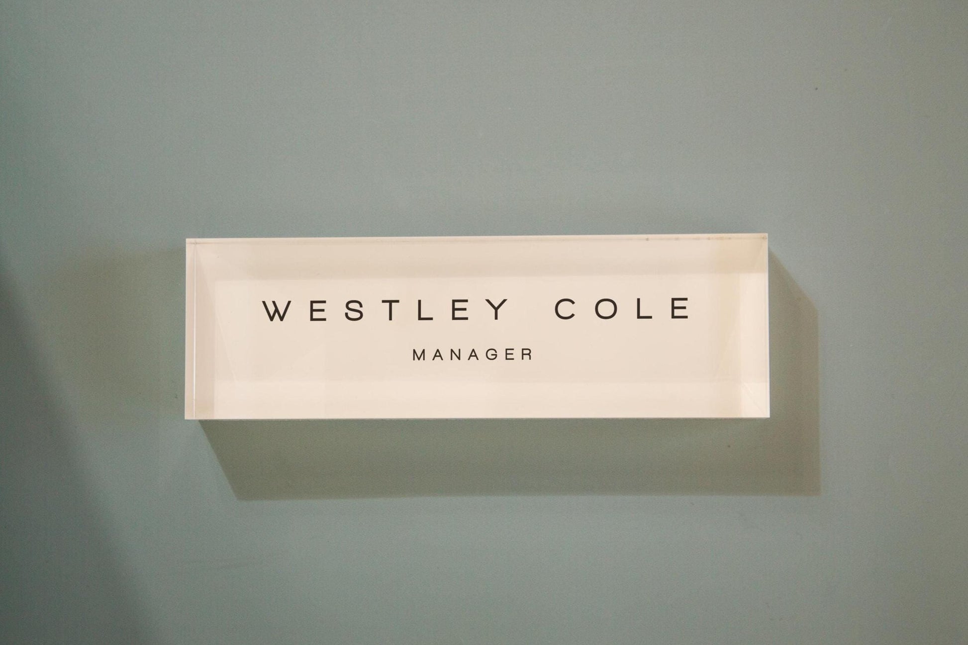 Pastel Acrylic Wall Name Block (D3) - Room Sign Name Work Title CEO Job Office Decor Promotion Coworker Staff Gifts, Stick on Wall Signage