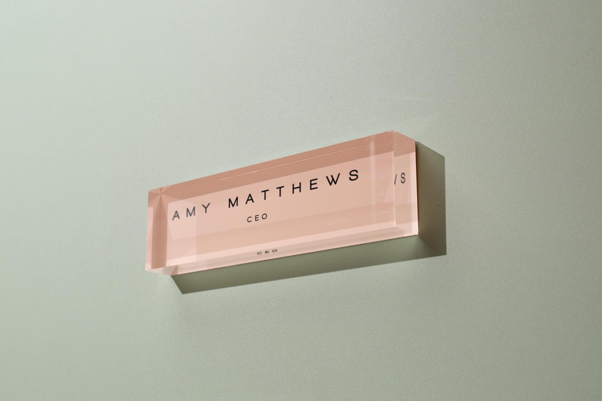 Pastel Acrylic Wall Name Block (D3) - Room Sign Name Work Title CEO Job Office Decor Promotion Coworker Staff Gifts, Stick on Wall Signage