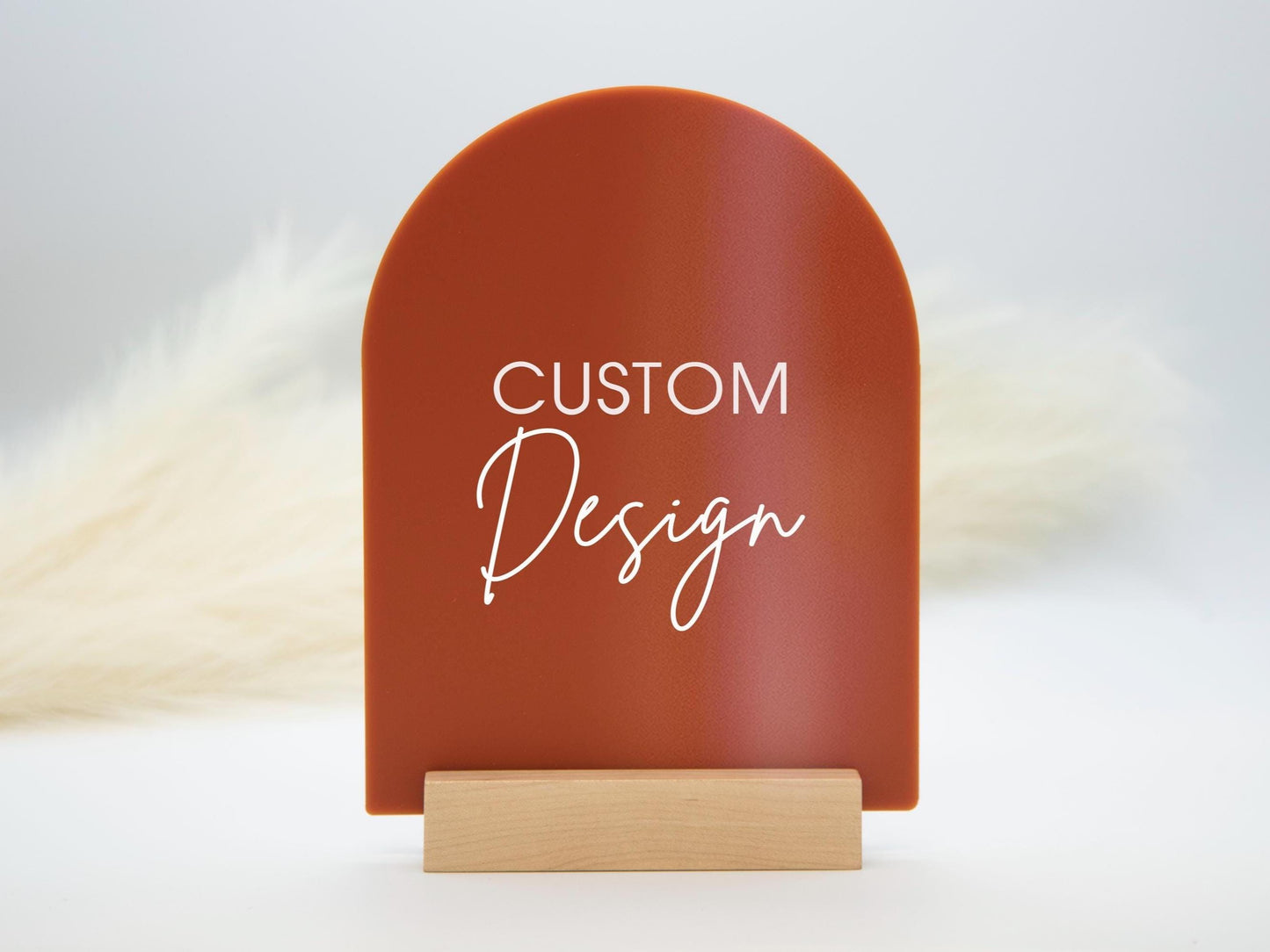 Custom Arch Acrylic Sign w/ Stand - 6x7.5" Custom Text on Market Pop Up Stall Small Business Sale Signs Signage Trade Show Plaque Display
