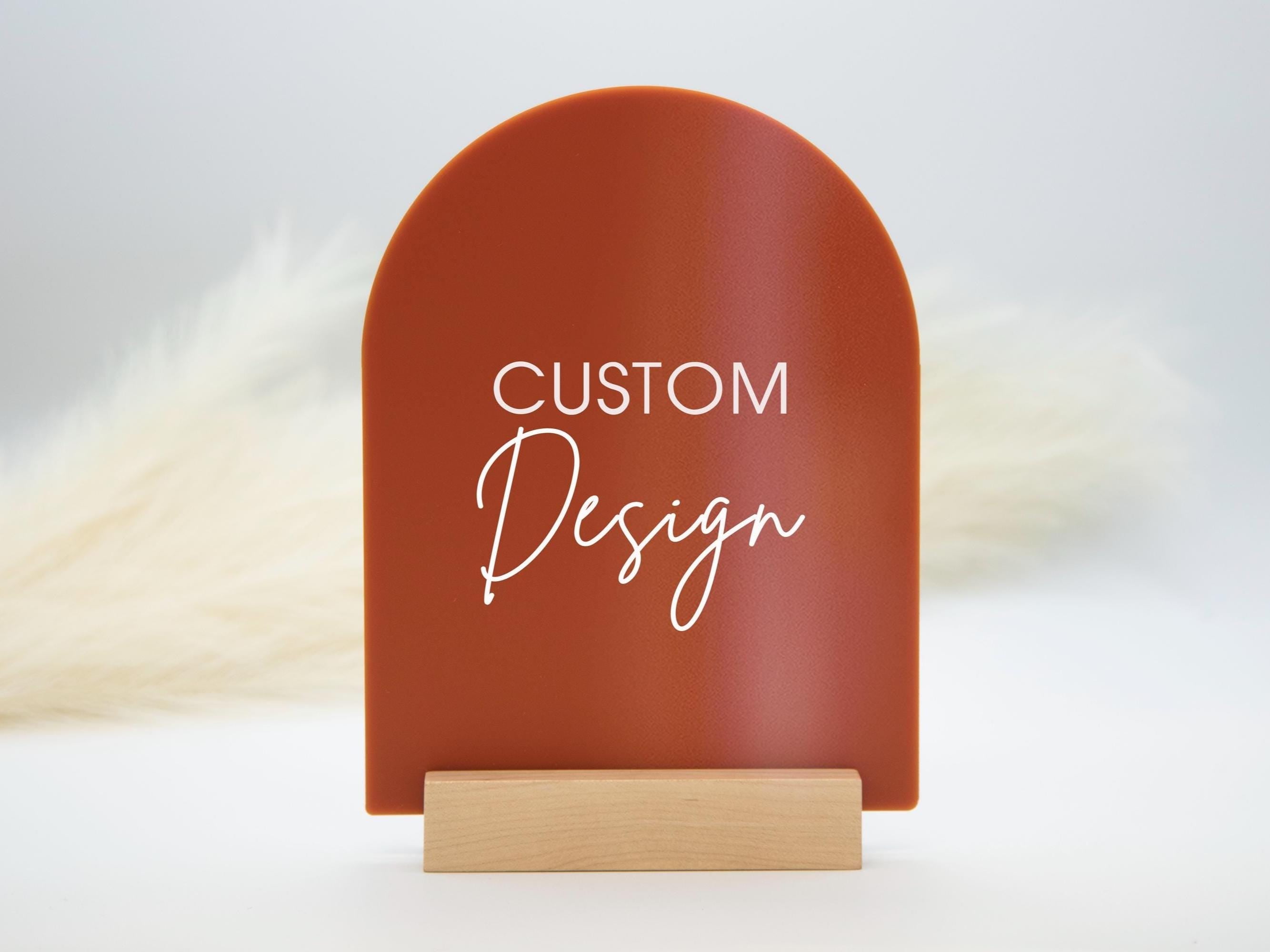 Custom Arch Acrylic Sign w/ Stand - 6x7.5" Custom Text on Market Pop Up Stall Small Business Sale Signs Signage Trade Show Plaque Display