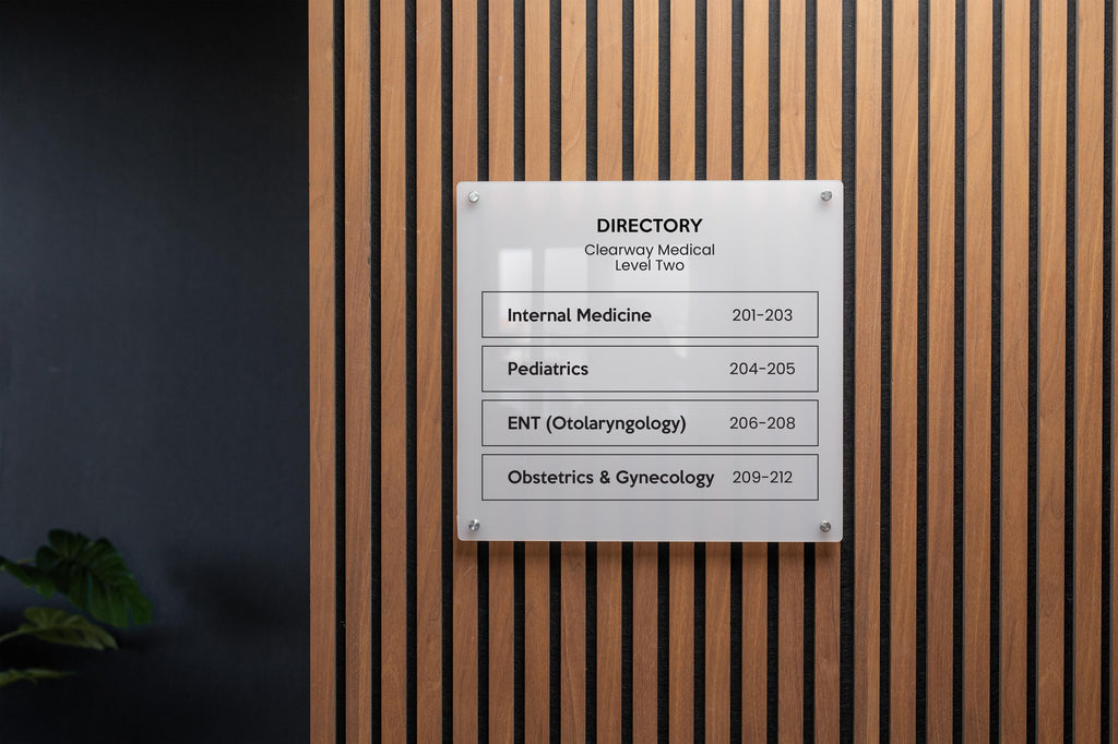 Full Panel Wall Directory (Wide) - Customizable Large Office Wall Door Building Mounted Business Logo Sign, Job Title Room Signage