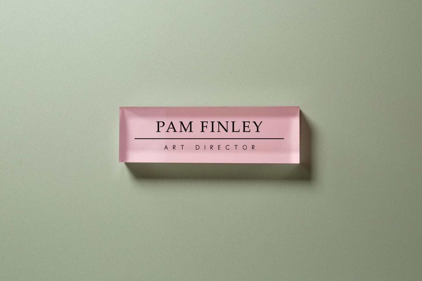 Pastel Acrylic Wall Name Block (D1) - Room Sign Name Work Title CEO Job Office Decor Promotion Coworker Staff Gifts, Stick on Wall Signage