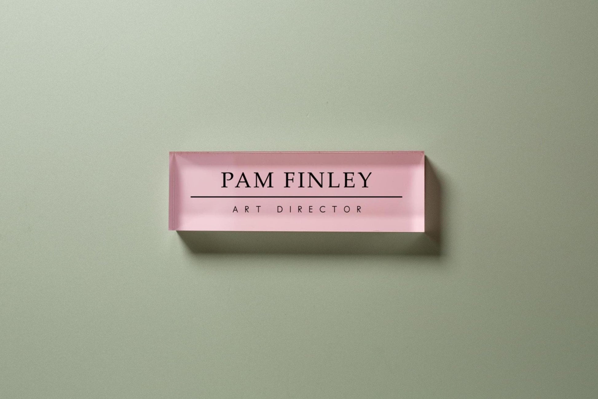 Pastel Acrylic Wall Name Block (D1) - Room Sign Name Work Title CEO Job Office Decor Promotion Coworker Staff Gifts, Stick on Wall Signage
