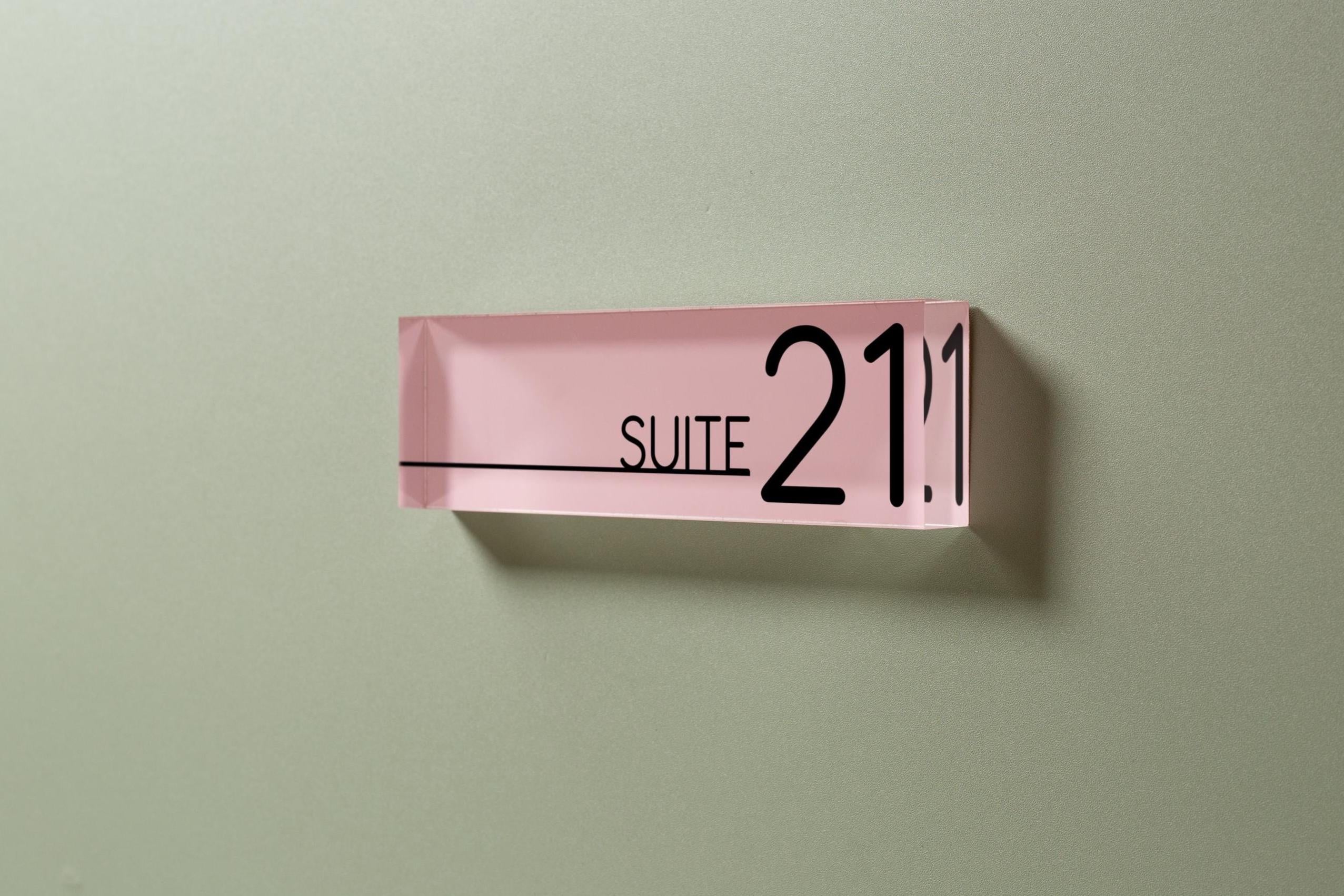 Pastel Acrylic Wall Name Block (D2) - Room Sign Name Work Title CEO Job Office Decor Promotion Coworker Staff Gifts, Stick on Wall Signage