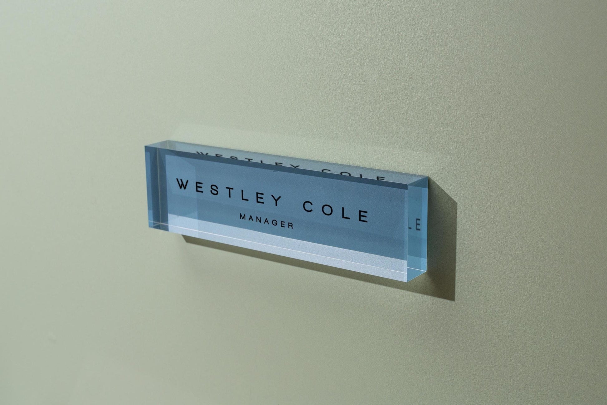 Pastel Acrylic Wall Name Block (D3) - Room Sign Name Work Title CEO Job Office Decor Promotion Coworker Staff Gifts, Stick on Wall Signage