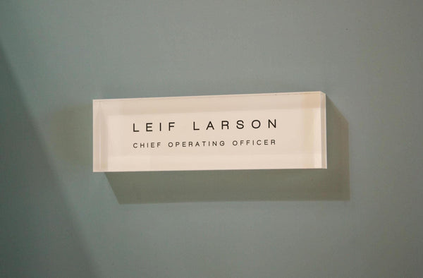 Pastel Acrylic Wall Name Block (D3) - Room Sign Name Work Title CEO Job Office Decor Promotion Coworker Staff Gifts, Stick on Wall Signage