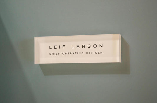 Pastel Acrylic Wall Name Block (D3) - Room Sign Name Work Title CEO Job Office Decor Promotion Coworker Staff Gifts, Stick on Wall Signage