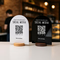 QR Arch Acrylic Sign w/ Round Base (D6) - Scannable QR Code Social Media Instagram Venmo Cashapp, Scan any Website or Business Payment App