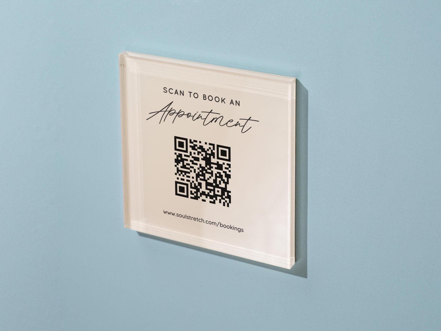 Square Pastel Wall QR Sign (D4) - 6x6" Custom Stick On Scannable Door Wall QR Code Menu & Social Media Sign for Business Shop Restaurant